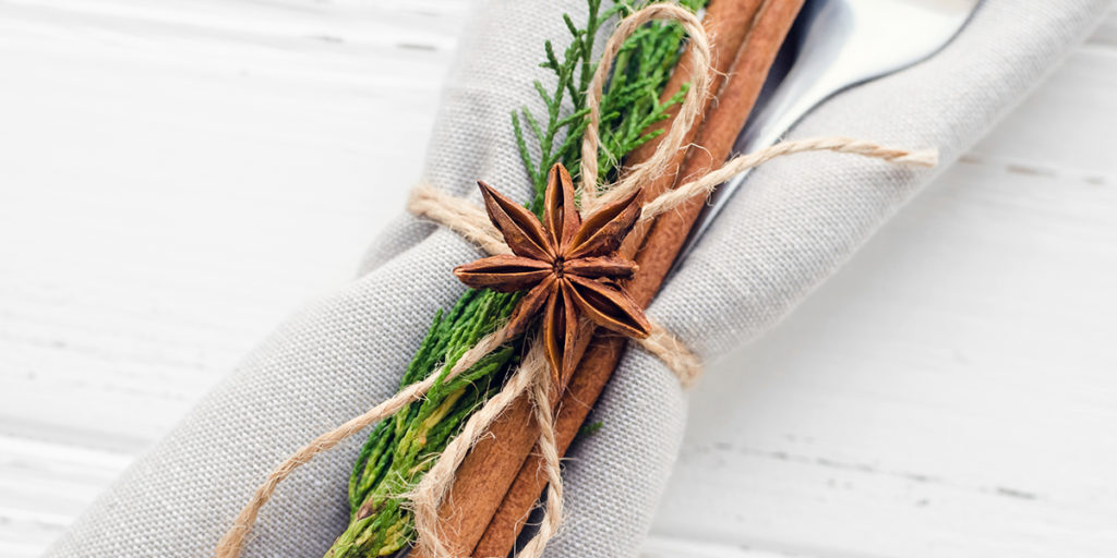 festive napkins in shoreline townhome