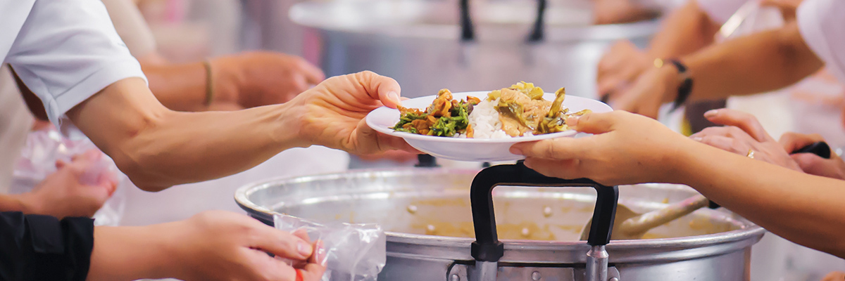 Dinner being served to guest